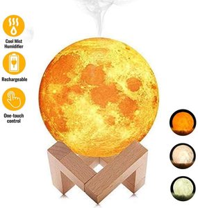 Lámpara De Luna 3D <span class=keywords><strong>Humidificador</strong></span> USB 3 colores 30 horas de tiempo de ejecución Función de aroma DC5V Fuente de alimentación Dormitorio Habitación de bebé Oficina <span class=keywords><strong>Aceite</strong></span> <span class=keywords><strong>esencial</strong></span> - Product Image 4