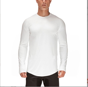 <span class=keywords><strong>2024</strong></span> hombres de manga larga de secado rápido deportes correr cuello redondo pulóver Color sólido transpirable protección UV <span class=keywords><strong>camiseta</strong></span> - Product Image 2