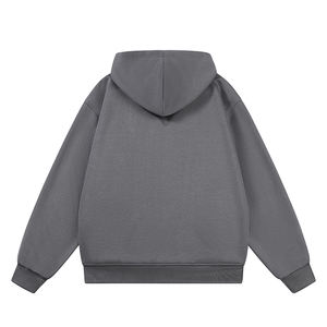 เสื้อฮู้ดโลกอินมีซิปสำหรับผู้ชายเสื้อโค้ทหนาแบบอเมริกันเสื้อโค้ทเทอร์รี่ปรับแต่งได้2025ยอดนิยมทันสมัยใส่สบาย - Product Image 4