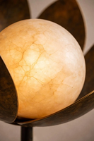 Lampe sur pied moderne vintage en forme de fleur de lotus, structure en laiton avec sculpture en marbre, idéale pour le salon, la chambre, l'hôtel, le hall d'entrée.