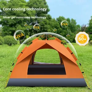 Tente de camping automatique monocouche pour l'extérieur, idéale pour les sorties familiales printanières, à ouverture rapide, protection solaire avec tissu en maille Oxford - Product Image 4