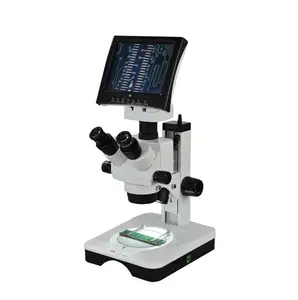 YUJIE YJ-T102B LCD 臂架支架变焦立体声 7X-45X 带数码相机显示器的双目显微镜