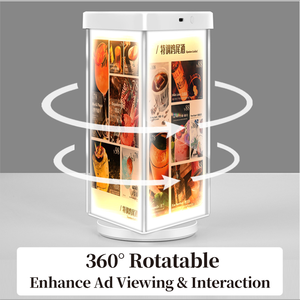 रिचार्जेबल रोटेटेबल मेम लाइट बॉक्स त्रिकोण बैकलिट ऐक्रेलिक डेस्क नेतृत्व संकेत प्रकाश बॉक्स - Product Image 4