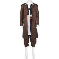 Costume de pirate Jack Sparrow pour hommes adultes, costume de cosplay d'Halloween, veste médiévale Renaissance