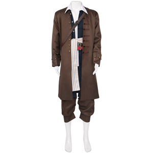 Costume da <span class=keywords><strong>Pirata</strong></span> <span class=keywords><strong>Jack</strong></span> Sparrow per Uomo Adulto, Abito per Halloween, Giacca Medievale Rinascimentale - Product Image 4