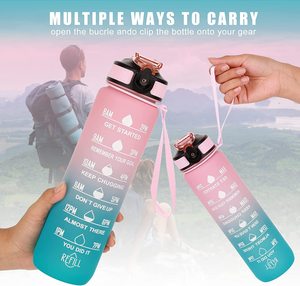 Botella Deportiva de 32oz con Gradiente de Color y Marcador de Tiempo, Botella de Agua Motivacional de Gran Capacidad - Product Image 5