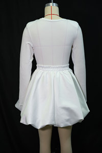 Conjunto de 2 Piezas para Mujer, Otoño, Nuevo, Elegante, Moderno, Top de Manga Larga con Pliegues y Falda con Estampado Floral - Product Image 6