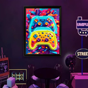Gamepad LED picture frame neon indoor hanging wall decoration luminous hanging painting USB powered dimmable ambient light 5V - Product Image 5