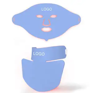 Light Therapy Led Facial Masks Beauty Soft Silicone Infrared Red Therapy Led Mask Acne Scar Treatment Flexible Neck Face Mask
