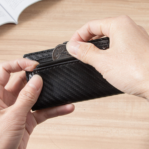 Dropshipping Tactical RFID Anti-Theft Aluminum Popup <b>Wallet</b> Short Carbon Fiber Flick <b>Smart</b> <b>Wallet</b> with Hook Loop Closure Unisex - Product Image 5