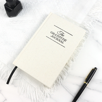 Carnet de gratitude personnalisé avec couverture rigide en lin, impression de journal de pleine conscience avec pages guidées personnalisées