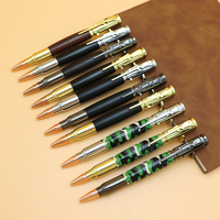 Stylos à bille en forme de balle, coffret cadeau, clip de fusil, stylo en laiton massif, recharges d'encre noire pour hommes, amoureux des armes, papa, mari, petit ami, cadeau de la Saint-Valentin