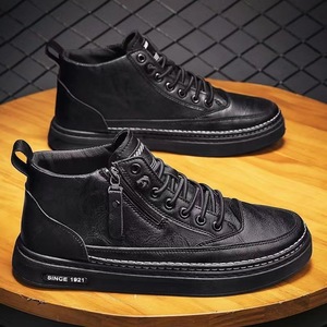 <span class=keywords><strong>Botas</strong></span> de hombre, zapatos informales a la moda, zapatillas de deporte de cuero PU superior medio, <span class=keywords><strong>botas</strong></span> de tendencia, zapatos planos, ropa de trabajo de estilo coreano - Product Image 5