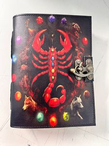 Agenda en cuir avec impression de scorpion rouge, couverture rigide, impression UV, reliure cousue, 120 feuilles, 240 pages - Product Image 6