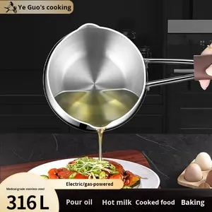 Mini Olla Calentadora de Leche y Mantequilla de Acero Inoxidable 316 con Asa y Boquilla para Verter, Apta para Inducción, para Calentar Café y Chocolate - Product Image 4