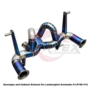 ท่อไอเสียแบบตรง Vortex Blue Burnt Titanium พร้อมแผ่นกันความร้อนสำหรับ Lamborghini Aventador S LP740 V12 - Product Image 5