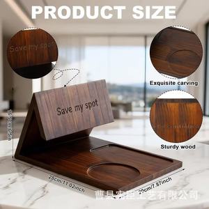 Soporte de lectura de madera con posavasos y soporte para teléfono para mesita de noche, organizador de escritorio, sujetador de páginas de libros multifuncional - Product Image 4