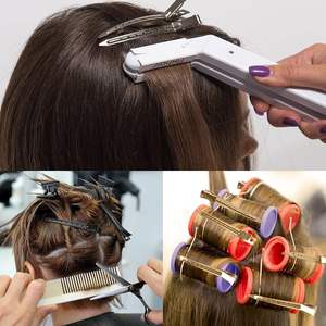 Pince à cheveux professionnelle en acier inoxydable, type bec de canard, pour sectionnement et extensions, couleur argentée et dorée, pour salon de coiffure - Product Image 5