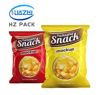Sachet d'emballage alimentaire personnalisé avec fermeture arrière pour chips, bonbons, biscuits et autres produits en film alimentaire
