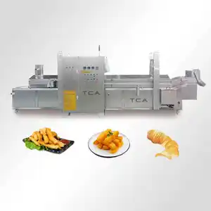 TCA automatic continuous peanut pig skin snacks batch deep fryer commercial machine electric