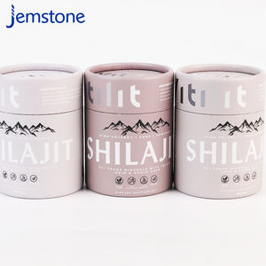 Boîte d'emballage cylindrique en carton kraft recyclable de qualité alimentaire pour compléments alimentaires, tube en papier Shilajit, conception personnalisée - Product Image 1