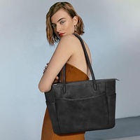 Sac fourre-tout d'épaule de voyage vintage en PU pour femme, résistant à l'eau, toutes saisons, avec fermeture éclair, vente en gros premium