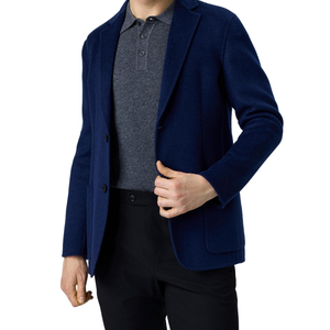 <span class=keywords><strong>Traje</strong></span> de <span class=keywords><strong>hombre</strong></span> de estilo italiano con doble botonadura y cuello con muescas y cremallera frontal plana de talla grande transpirable antiarrugas antiencogimiento - Product Image 5