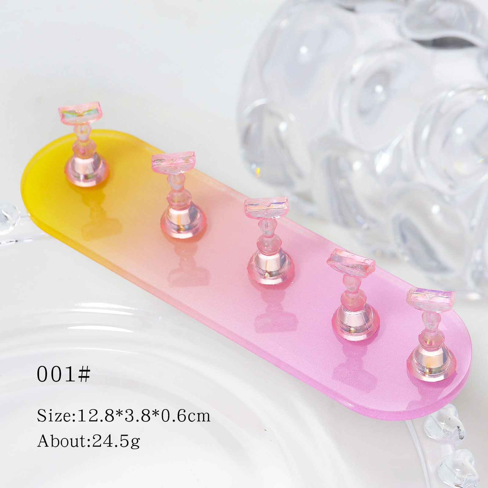 Titular de gradiente rosa-amarillo [incluyendo 5 Titulares de punta de uñas]