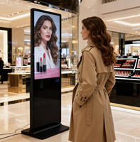 Pantalla Digital de 55 Pulgadas, Pantalla Táctil LCD, Kiosco Publicitario Inteligente con WIFI para Interiores, con Animación para Uso en Ascensores
