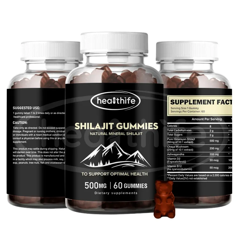 Healthife özel etiket himalaya Shilajit özü reçine Shilajit Gummies