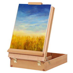 Ensemble de peinture acrylique de qualité supérieure de 43 pièces, <span class=keywords><strong>chevalet</strong></span> en bois de hêtre massif, boîte et tous les accessoires supplémentaires, <span class=keywords><strong>kit</strong></span> d'outils de peinture pour artistes - Product Image 3