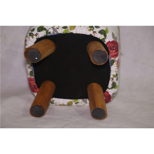 Taburete para cambiar zapatos de tela, 28x28x30cm, patas de madera maciza, cojín suave, otomana para el hogar, diseño tradicional - Product Image 4