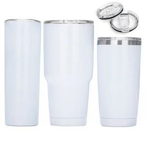 Vaso de acero inoxidable con sublimación en blanco de 20oz/30oz con aislamiento flaco al por mayor con pajita, <span class=keywords><strong>vasos</strong></span> térmicos a granel - Product Image 1
