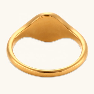 Bague ovale en forme de cœur personnalisable Dingran, acier inoxydable 361l plaqué or, bagues à lettres, bijoux pour femmes - Product Image 6