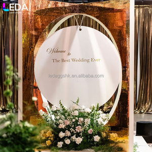 LEDA Newly Designed <b>Mirrored</b> Gold <b>Acrylic</b> Reception Seating Panels Are Used For Wedding Banquet Entrance Reception - Product Image 4