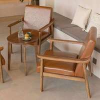 Fauteuil minimaliste de style chinois moderne, structure en bois massif, revêtement en tissu, fauteuil inclinable de détente pour le salon