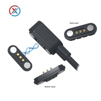Conector Magnético de 2, 3, 4 y 5 Pines, Cable Magnético Pogo Pin de Carga con Paso de 2.5mm, USB 3A de Alta Corriente