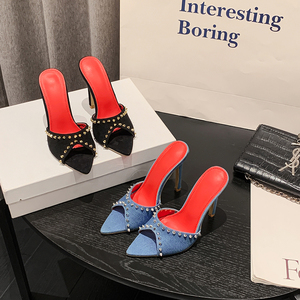 35-42 Size New European and American Sexy Rivet High Heel Fashion <b>Sandals</b> Ready Stock - Product Image 6