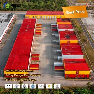 คลังสินค้าเหล็กสำเร็จรูปที่มีการออกแบบตะแกรงยาวสำหรับจัดเก็บชิ้นส่วนซูเปอร์มาร์เก็ตและการใช้งานในอาคารสำนักงาน - Product Image 1