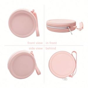 Silicone Zippered Mini Coin Purse <b>Wrist</b> <b>Strap</b>-Portable Fashionable Water Resistant Durable Eco-Friendly High Quality Unisex - Product Image 4