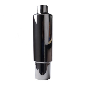 Silenciador Universal para Tubo de Escape de Automóvil, Acero Inoxidable Pulido, Entrada de 2.5 Pulgadas a Salida de 4 Pulgadas - Product Image 2