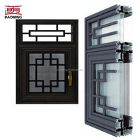 Ventana Abatible Horizontal Moderna de Aleación de Aluminio con Doble Acristalamiento de Vidrio Templado y Persiana de Acero Inoxidable para Baño