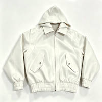 Veste en cuir PU de haute qualité pour homme, style universitaire, avec fermeture éclair, épaisse et surdimensionnée, OEM