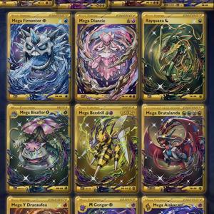 Carte Collezionabili Pokémon in Metallo Stampate a Colori, Divertenti Carte Rare in Oro e Argento di Charizard, Pikachu, Mewtwo Vmax - Product Image 4