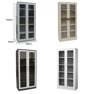 משרד ריהוט זכוכית ספריית ארון זכוכית דלת גדול אחסון קובץ ארון ספרים ארון - Product Image 2