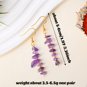 Nouvelles boucles d'oreilles en cristal naturel faites à la main, pierres de guérison, gravier de cristal, <span class=keywords><strong>pour</strong></span> femmes - Product Image 2