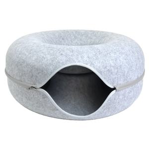 Túnel de gato de fieltro de poliéster personalizado, forma de donut, juguete fundido en molde para mascotas con embalaje OEM - Product Image 2