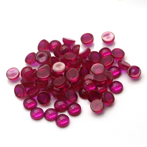 500 piezas al por mayor, cabujones redondos de rubí sintético de laboratorio, cuentas de piedra de corindón sueltas, diamantes - Product Image 5
