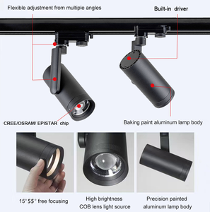 ระบบไฟราง LED แบบปรับได้สำหรับร้านค้าที่สามารถปรับแสงได้ตามมุมสามารถขยายได้ไฟได้ทำจากอลูมิเนียมขนาด25W