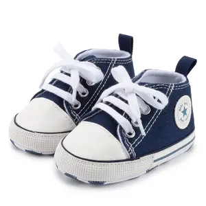 Wholesale fashion Quality indoor infant babe Walking shoes Canvas cotton soft sole white Baby Canvas shoes